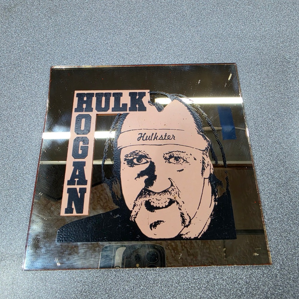 Vintage‎ Hulk Hogan Mirror Wrestling 6x6 Multicolor Carnival Prize